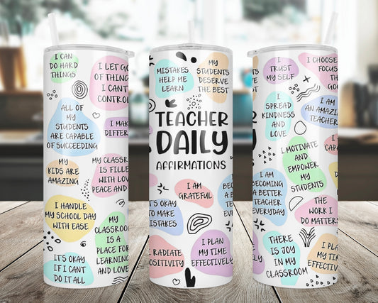 Teacher Affirmation Tumbler