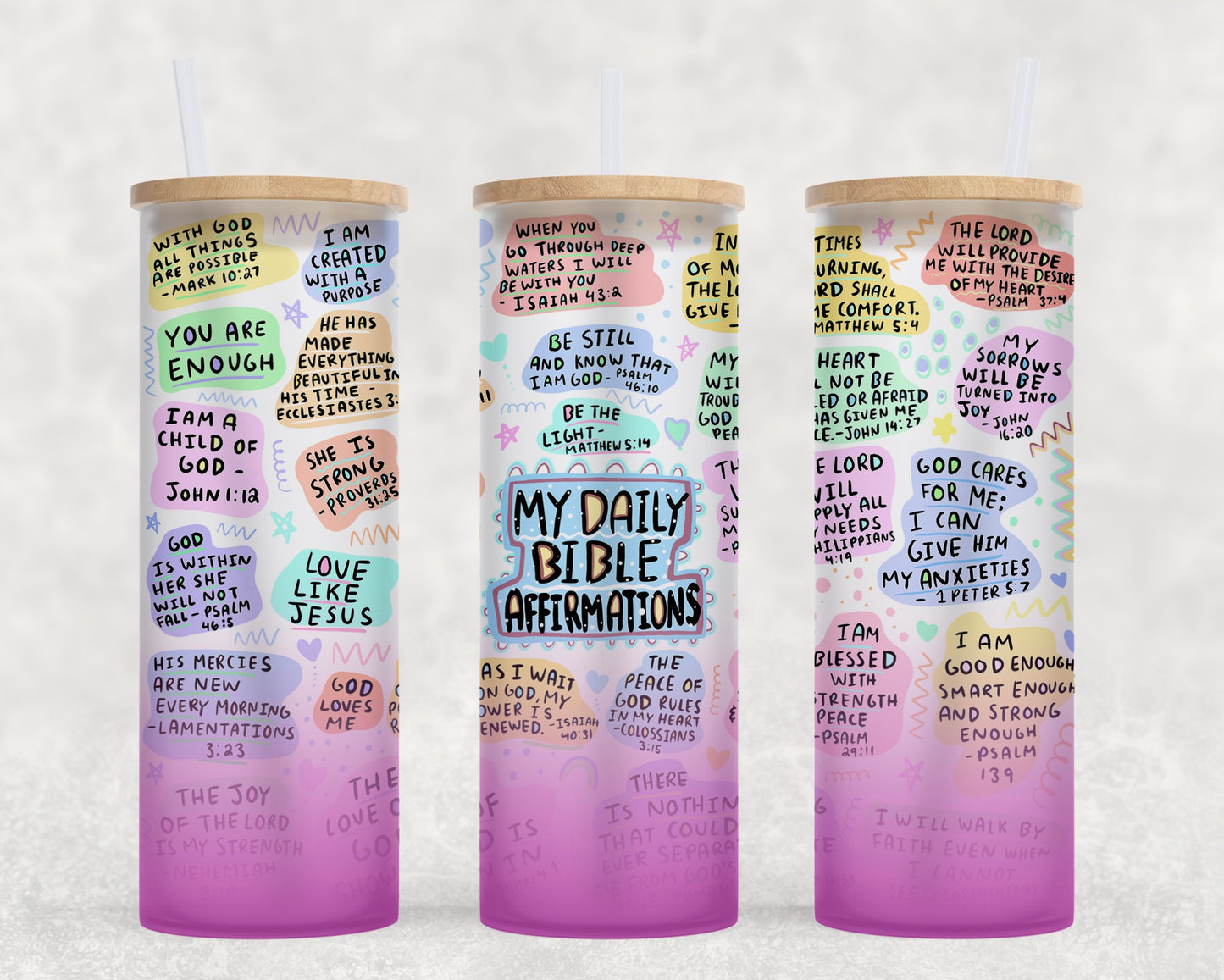 Bible Affirmation - Glass Tumbler