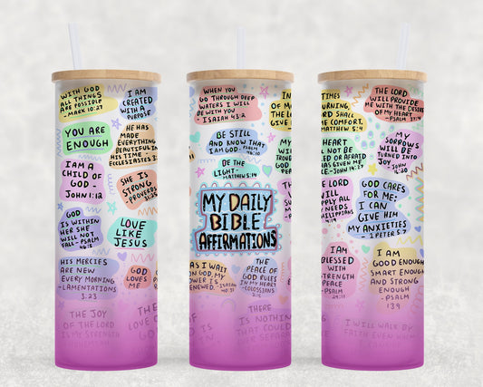 Bible Affirmation - Glass Tumbler