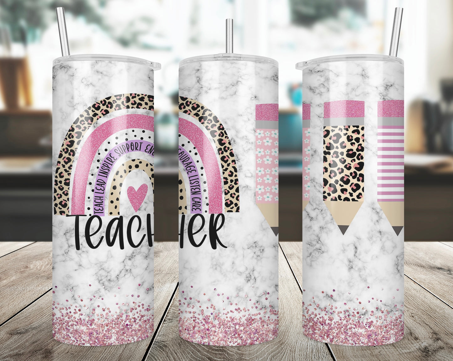 Teacher Bohemian Rainbow Tumbler