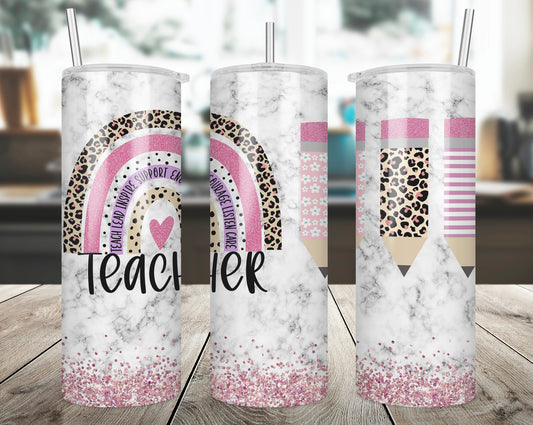 Teacher Bohemian Rainbow Tumbler