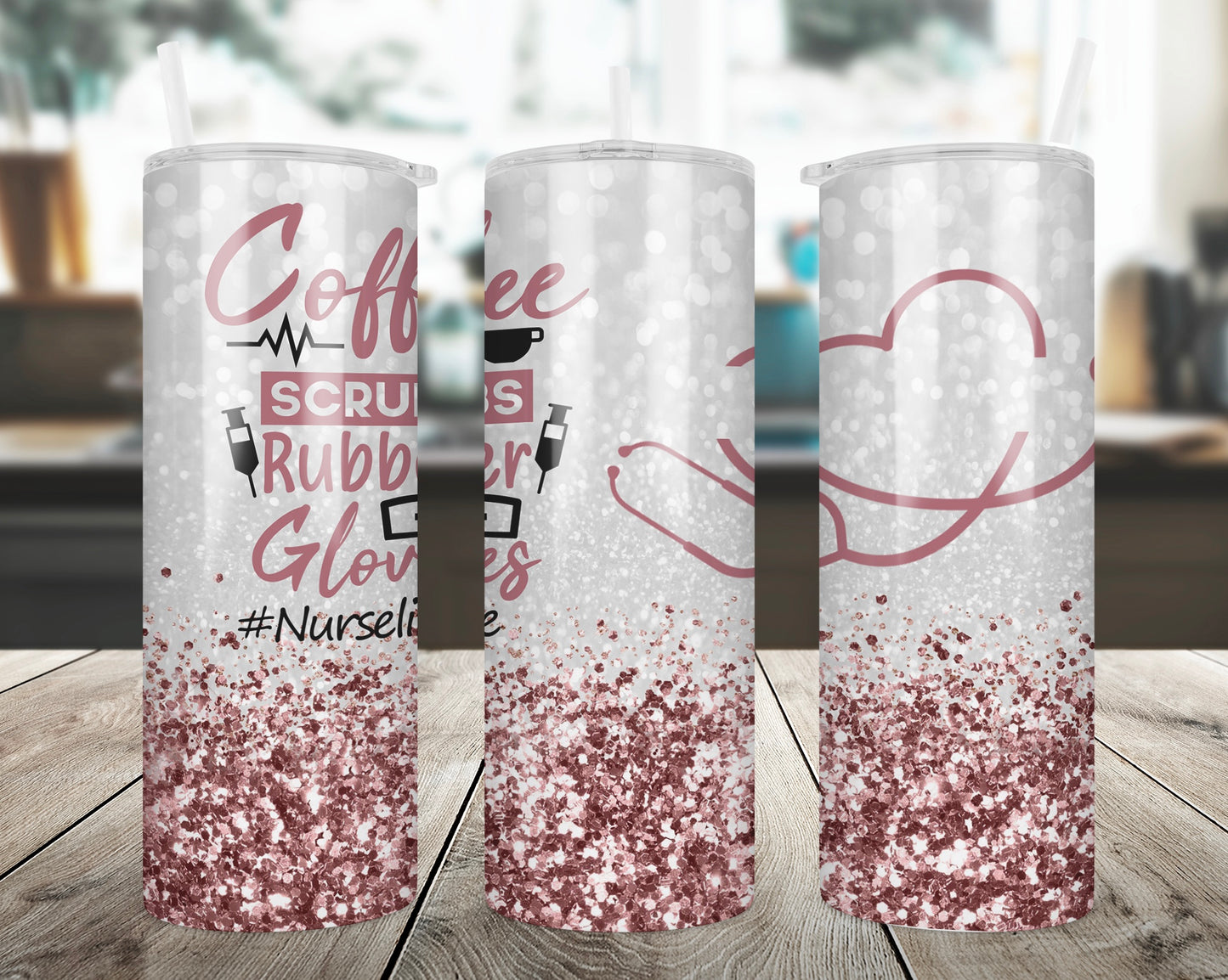 Coffee, Scrubs, Rubber Gloves Nurse Tumbler